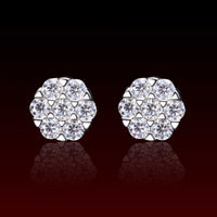 10MM Cluster Moissanite Stud Earrings