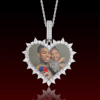Pear Cut Heart Photo Pendant