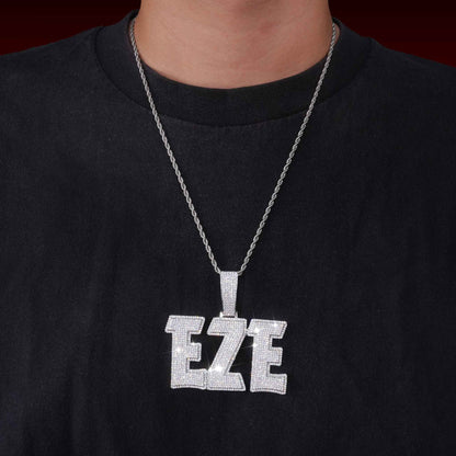 Double Layer Custom Letter Pendant