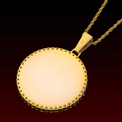 Big Round Photo Custom Moissanite Pendant