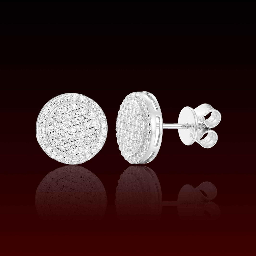 Button Moissanite Stud Earrings