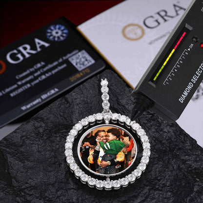 Spinning Round Custom Moissanite Pendant