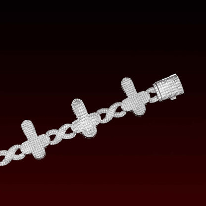 S925 Infinity Cross  Moissanite Bracelet