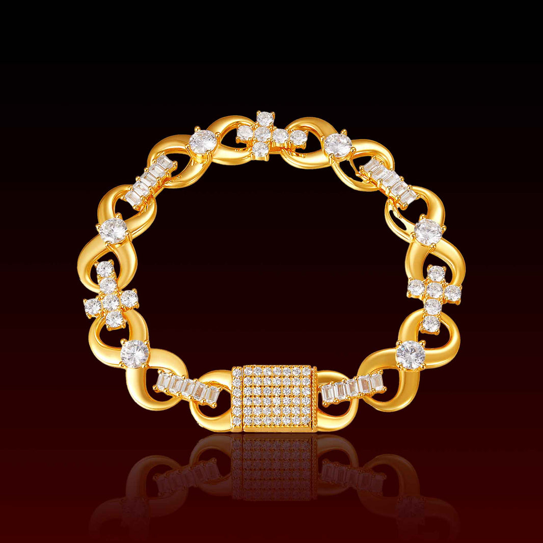 S925 Infinity Tennis Cross Moissanite Bracelet