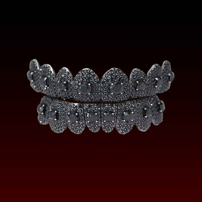 Round Center Stone Black Moissanite Custom Grillz