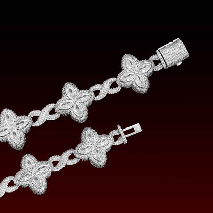 S925 Pear Cut Flower Infinity Moissanite Bracelet