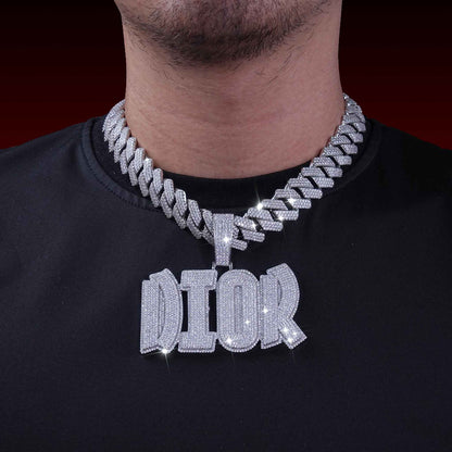 Double Layer Custom Letter Pendant