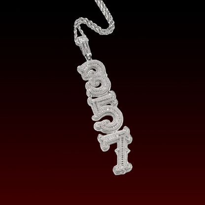 Upright Baguette Spiked Custom Letter Pendant