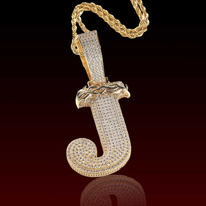 Barbed Wire Custom Letter Pendant