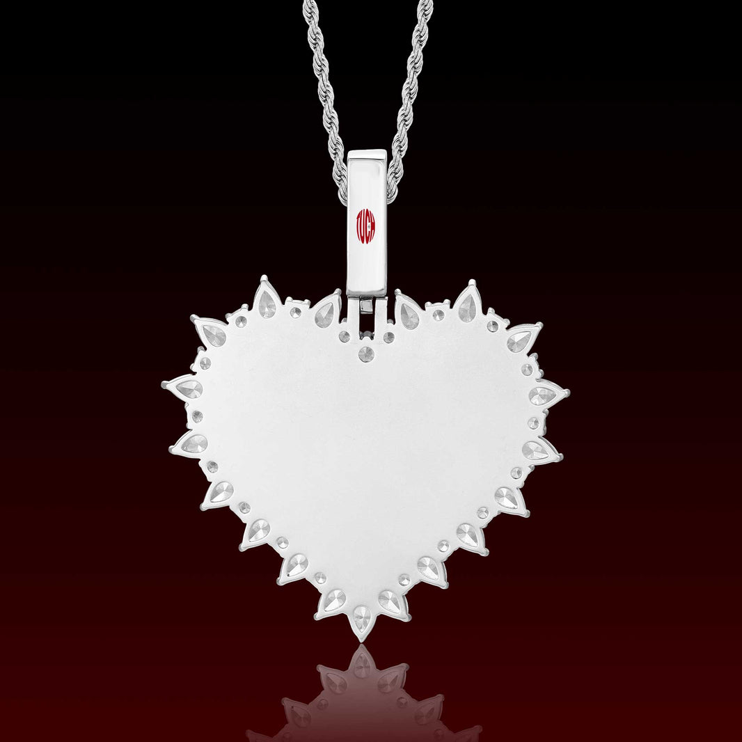 Pear Cut Heart Photo Pendant