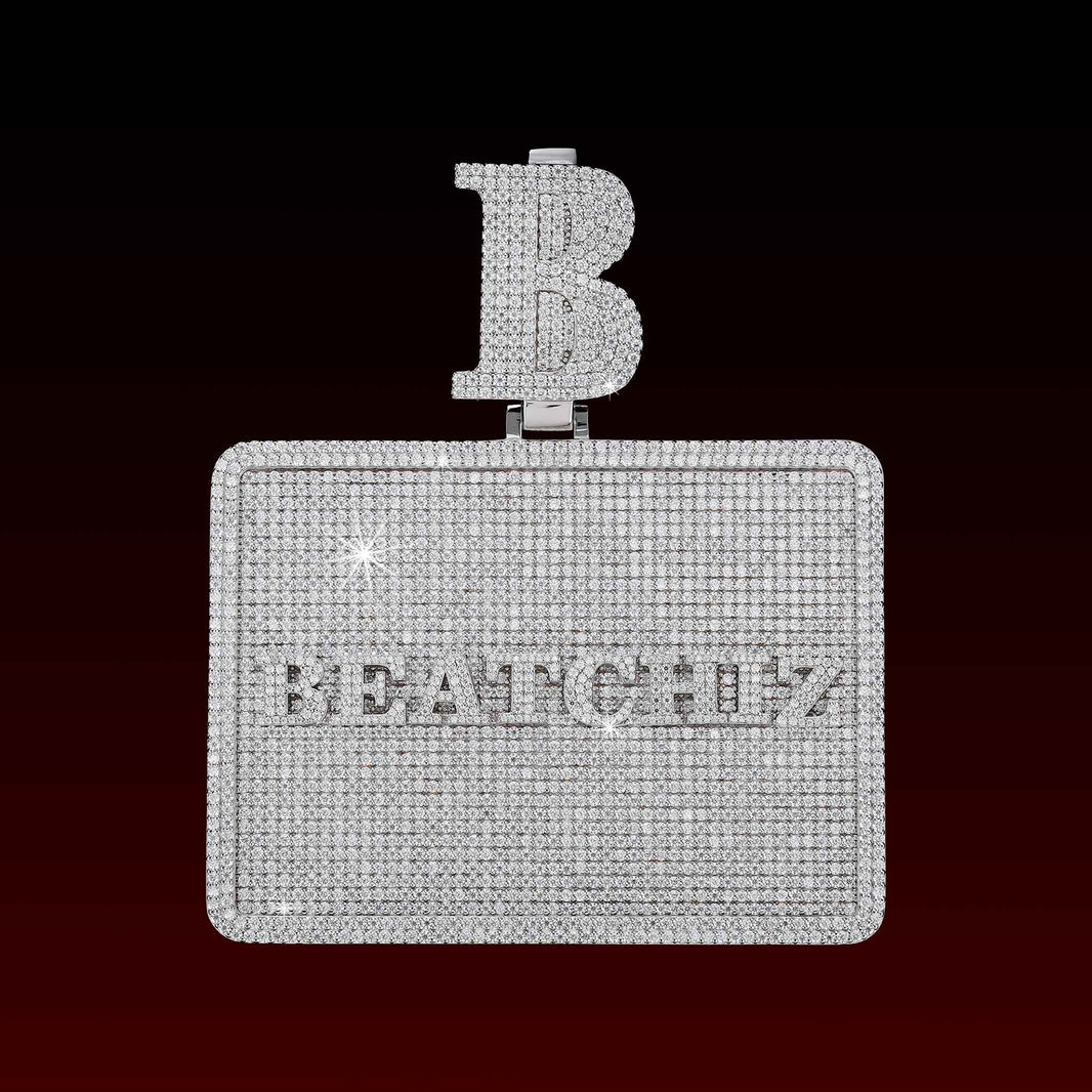 Custom Letter 3D Big Square Pendant