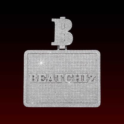 Custom Letter 3D Big Square Pendant