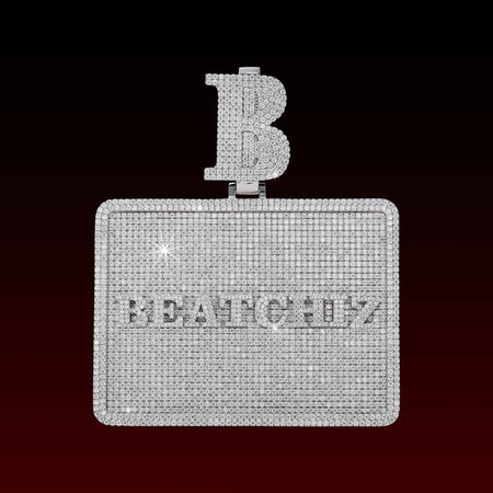 Custom Letter 3D Big Square Pendant