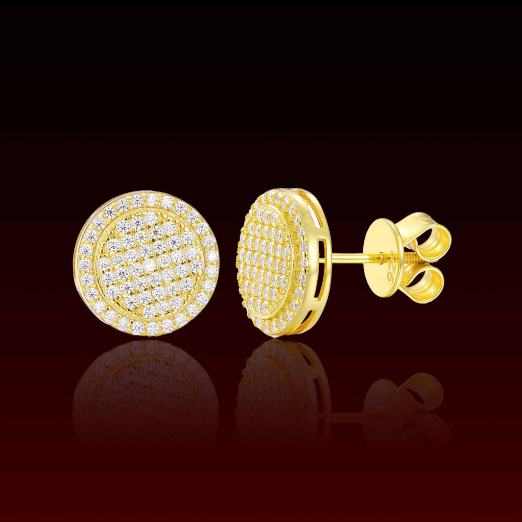 Button Moissanite Stud Earrings