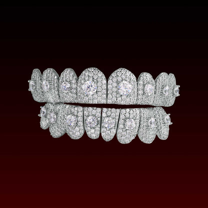 Round Cut Center Stone Custom Moissanite Grillz