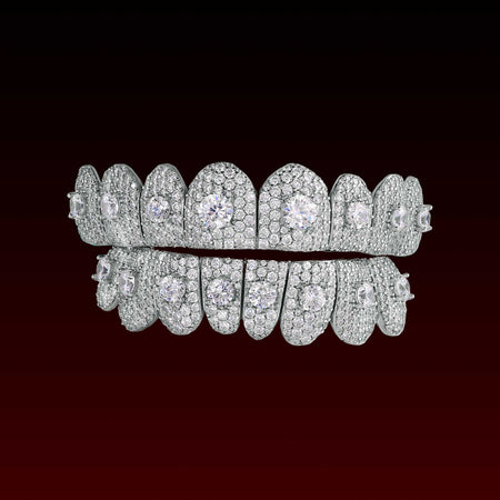 Round Cut Center Stone Custom Moissanite Grillz
