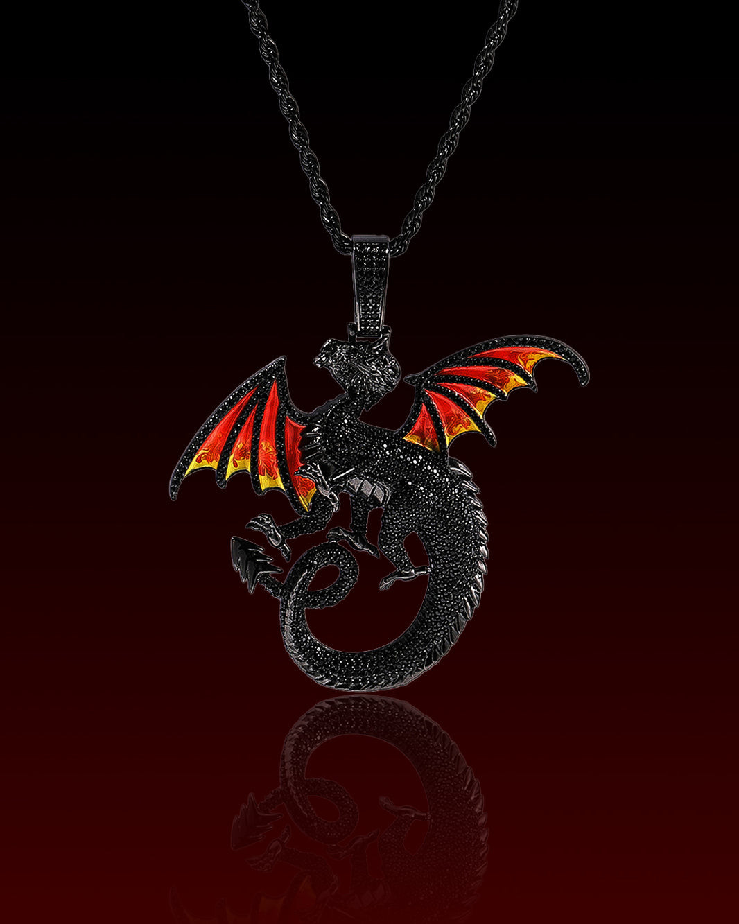 Winged Dragon Iced Out Pendant