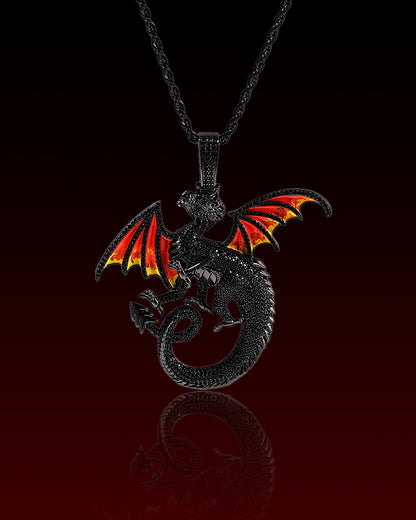 Winged Dragon Iced Out Pendant