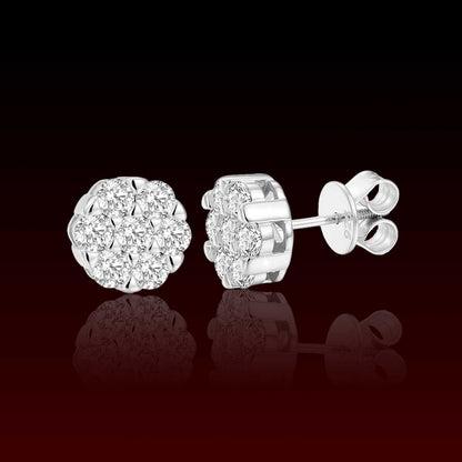 10MM Cluster Moissanite Stud Earrings