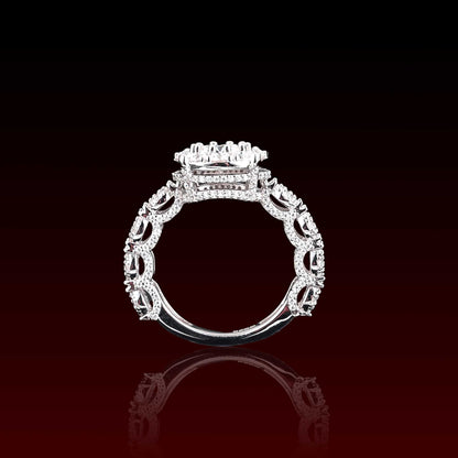 S925 Moissanite Solitaire Halo Ring