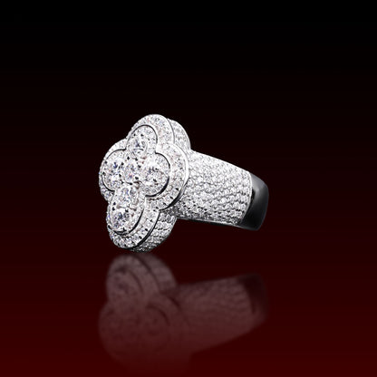 S925 Moissanite Big Stone Cross Halo Ring