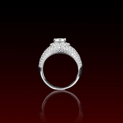 S925 Moissanite Solitaire Halo Band Ring