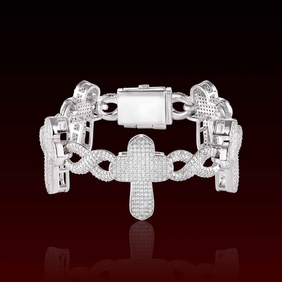 S925 Infinity Cross  Moissanite Bracelet