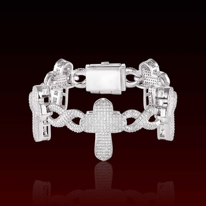 S925 Infinity Cross  Moissanite Bracelet