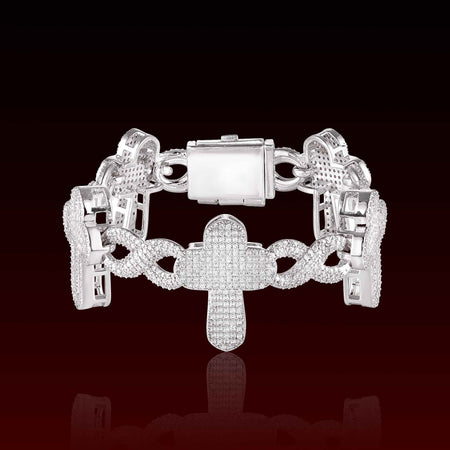 S925 Infinity Cross  Moissanite Bracelet