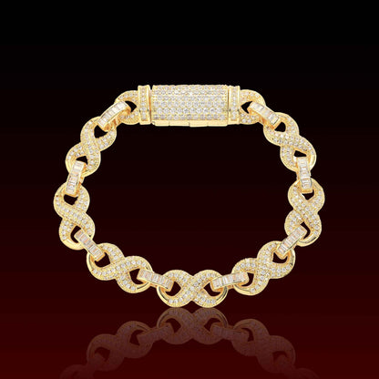 Infinity Baguette Link  Iced Out Bracelet