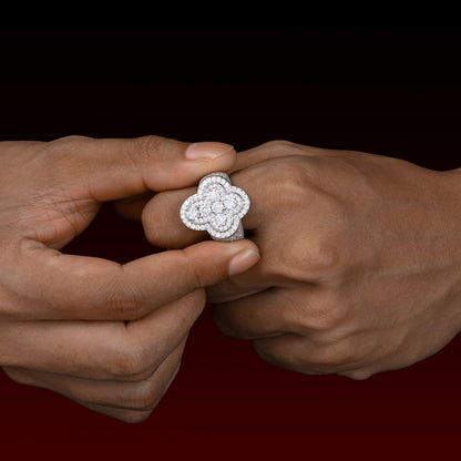 S925 Moissanite Big Stone Cross Halo Ring