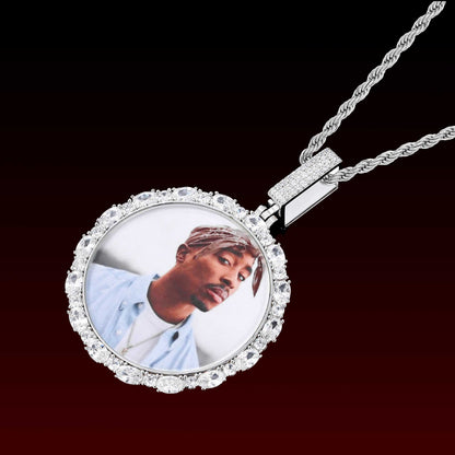 Oval Cut Round Photo Pendant
