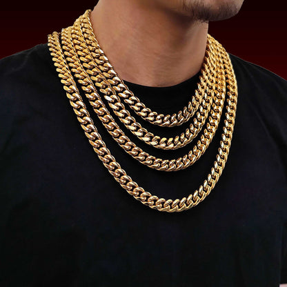 18K Oval Buckle Miami Cuban Chain