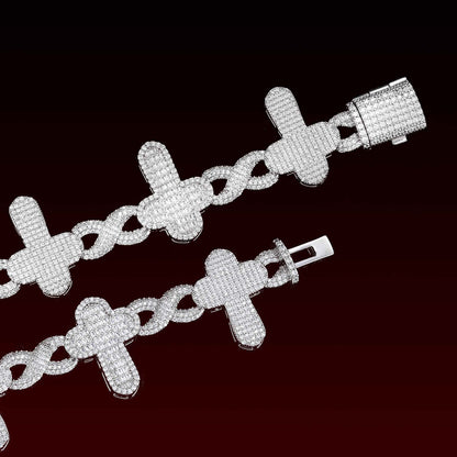 S925 Infinity Cross  Moissanite Bracelet