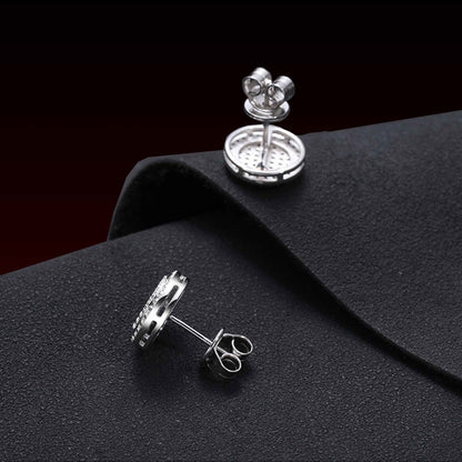 Button Moissanite Stud Earrings