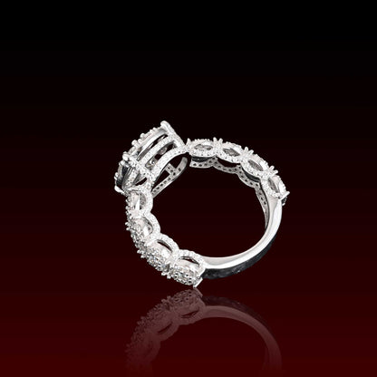 S925 Moissanite Solitaire Halo Ring