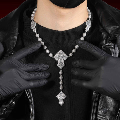 Cross With Bail Iced Out Chain