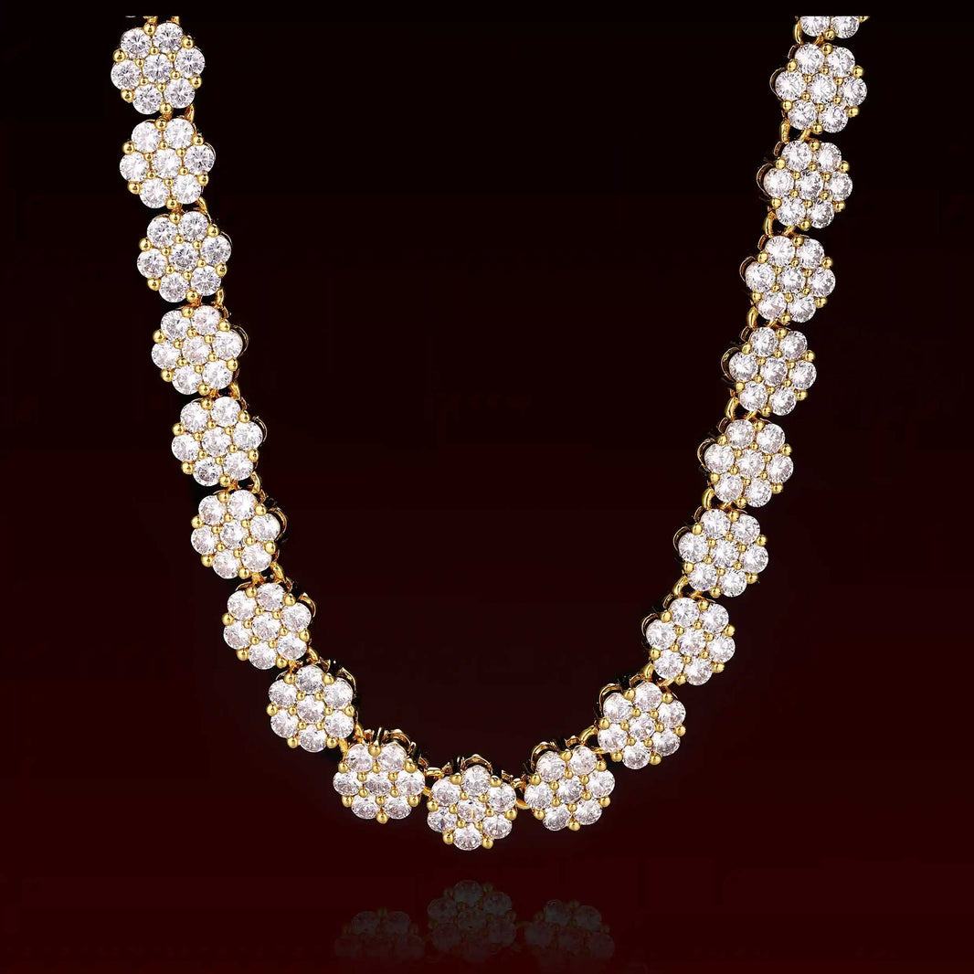 S925 Moissanite 9MM Cluster Tennis Chain