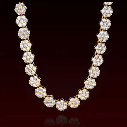 S925 Moissanite 9MM Cluster Tennis Chain