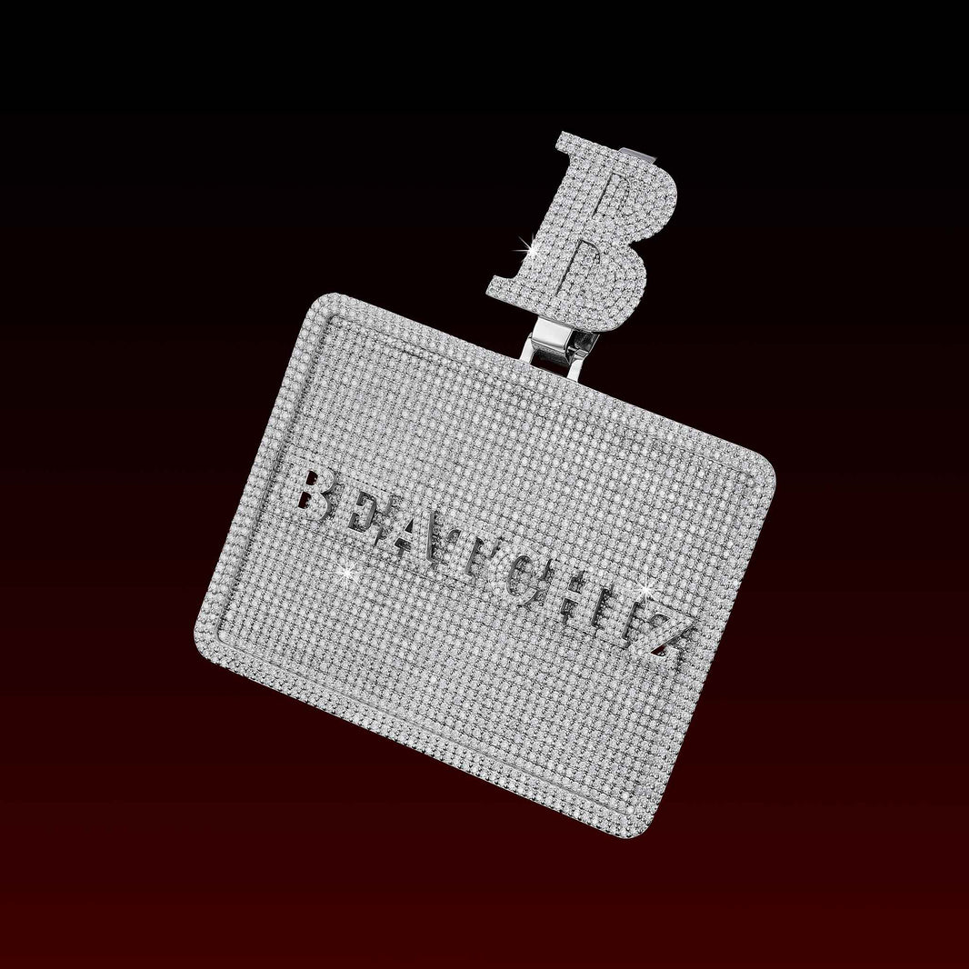 Custom Letter 3D Big Square Pendant