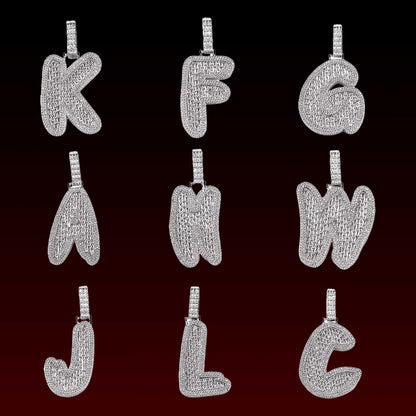 Baguette Brush Letter Custom Pendant