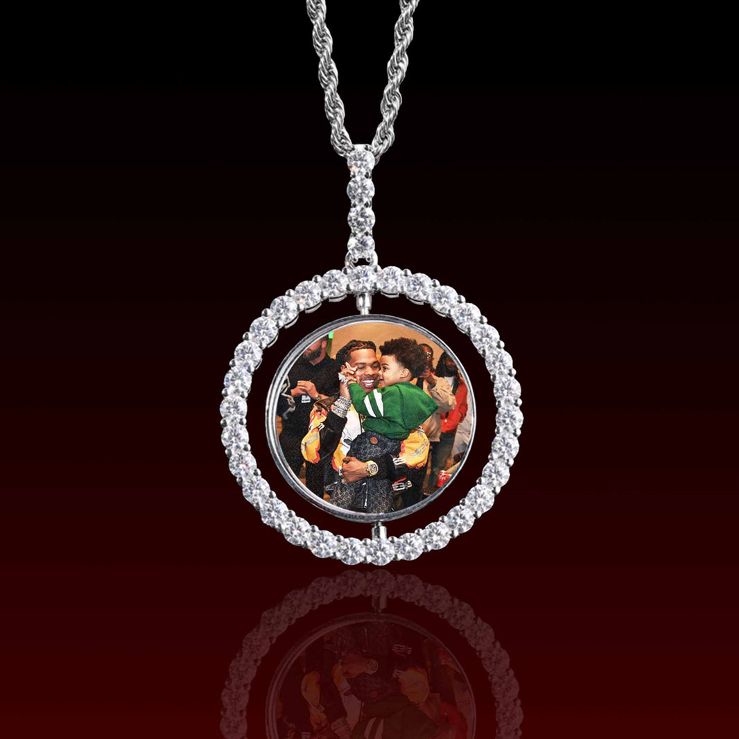 Spinning Round Custom Moissanite Pendant