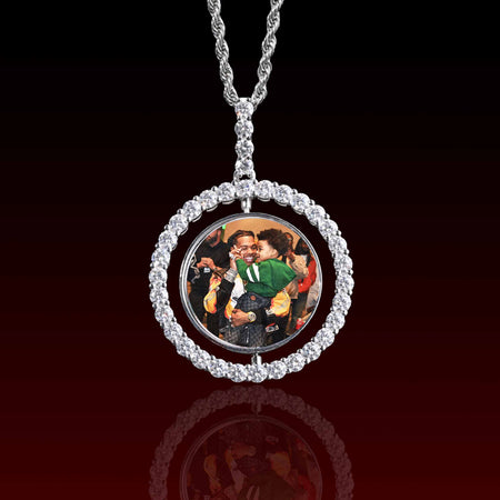 Spinning Round Custom Moissanite Pendant