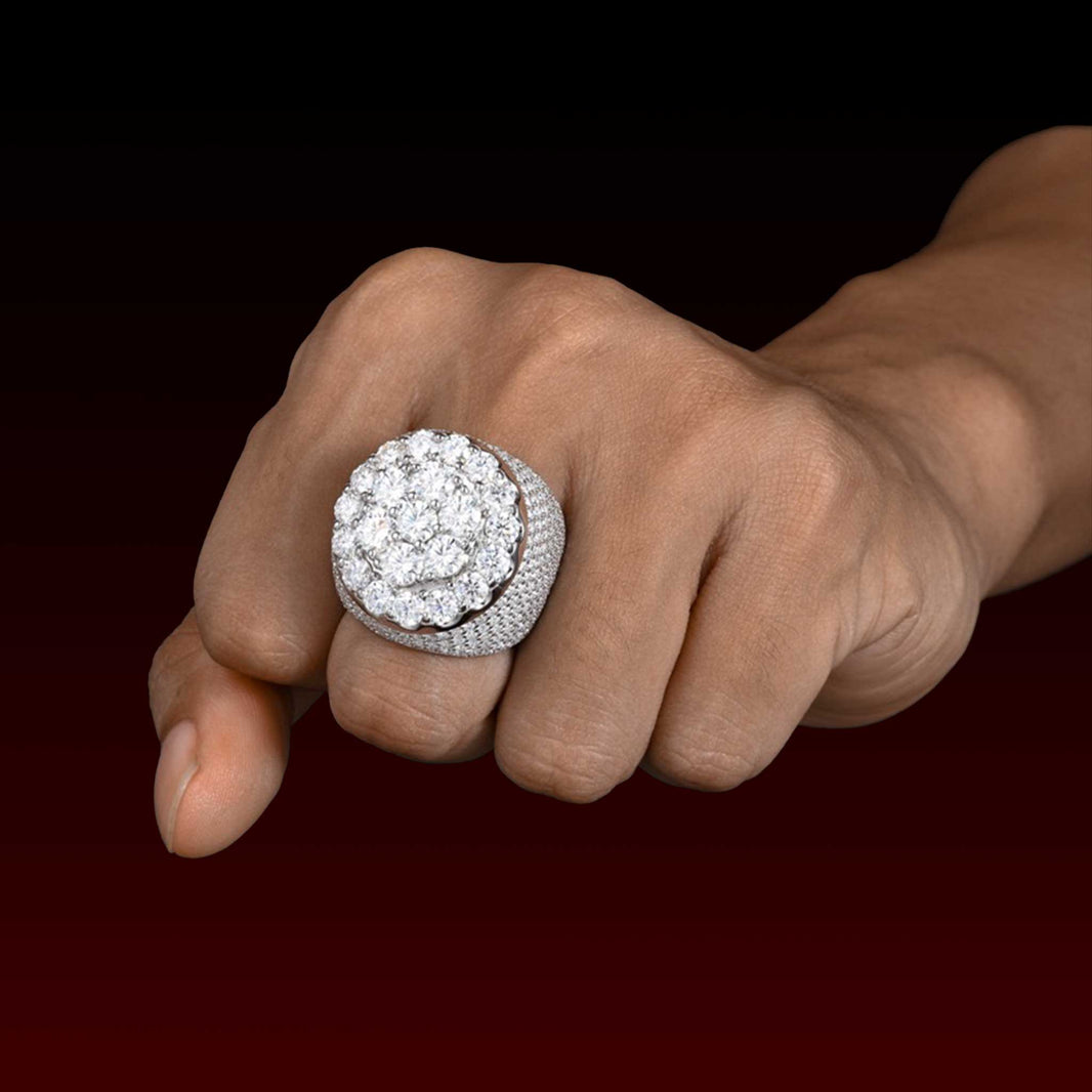 S925 Moissanite Big Solitaire Halo Ring
