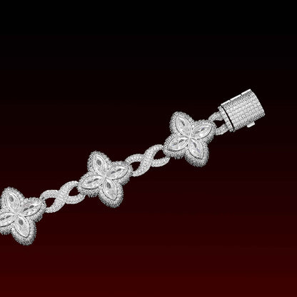 S925 Pear Cut Flower Infinity Moissanite Bracelet