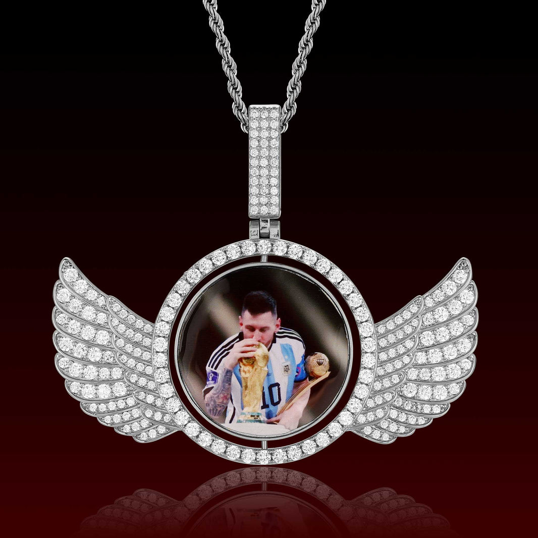 Photo With Wings Rotating Pendant
