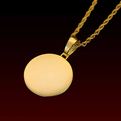 36MM Round Photo Custom Moissanite Pendant