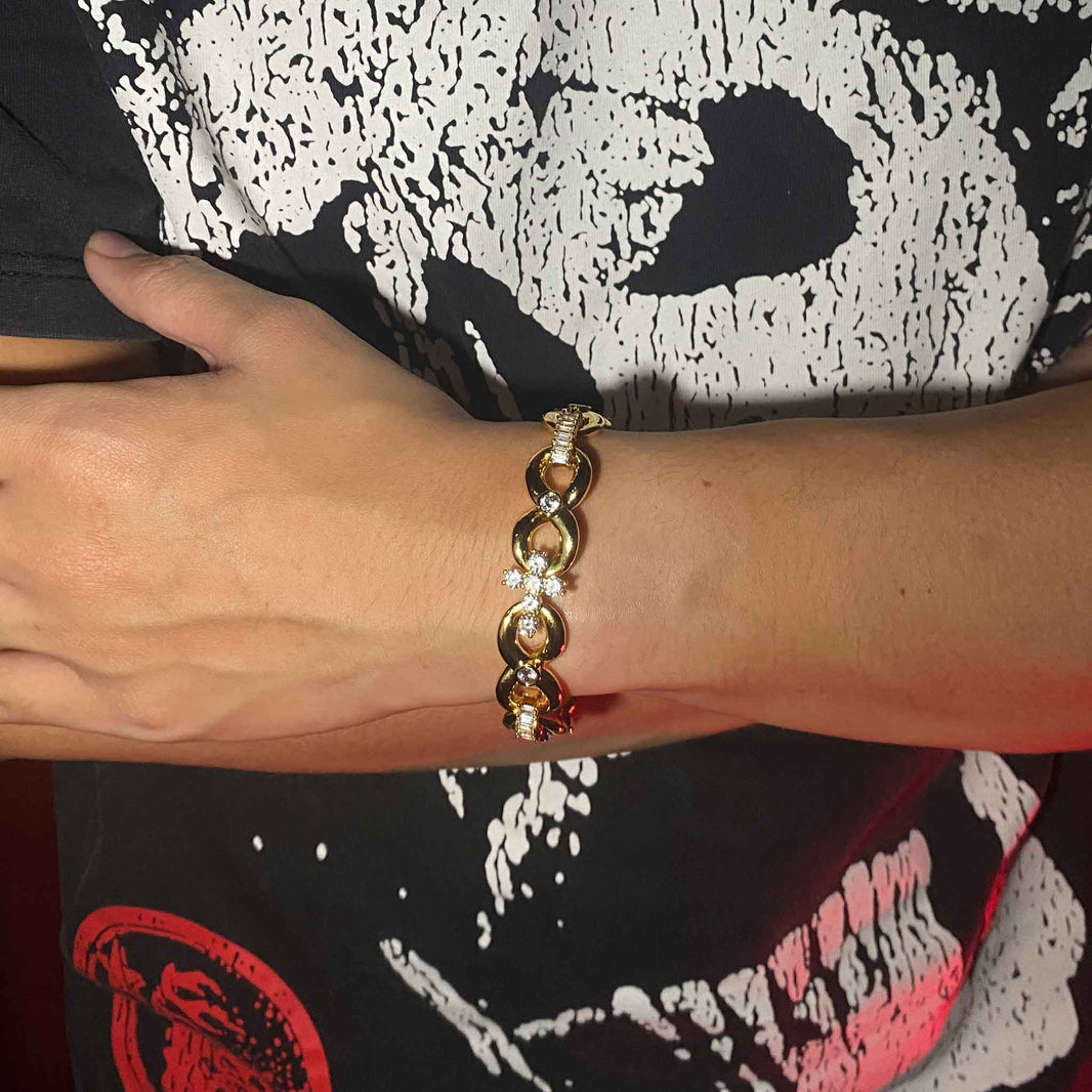 S925 Infinity Tennis Cross Moissanite Bracelet