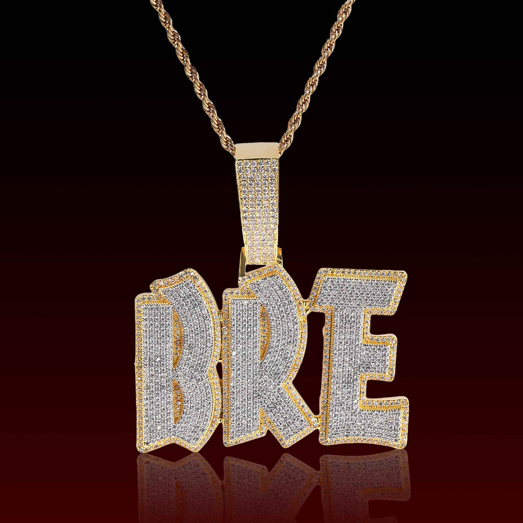 Double Layer Custom Letter Pendant