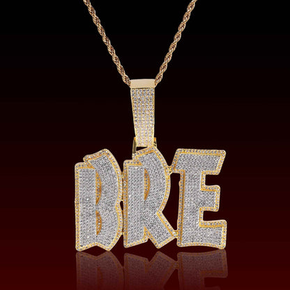 Double Layer Custom Letter Pendant